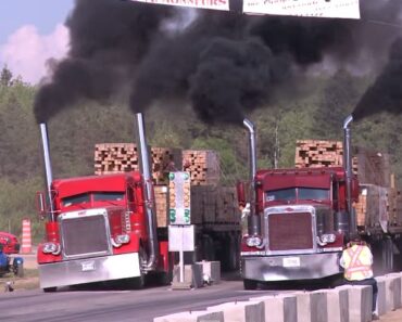 INSANE TRUCK DRAG RACE WITH FULLY LOADED TRAILERS!
