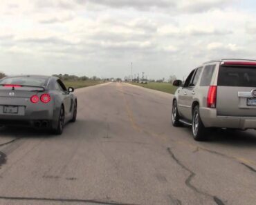 Nissan GT-R vs. 1000HP Hennesey Cadillac Escalade!
