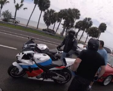 Three Bikers Attack BMW Driver, Female Passenger Pulls Out A Gun!