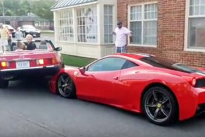 Woman CRASHES On Top of $400,000 Ferrari 458 Supercar!