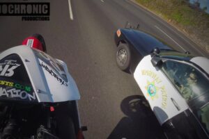 Biker Wheelies Next To COP…Taunts Police!