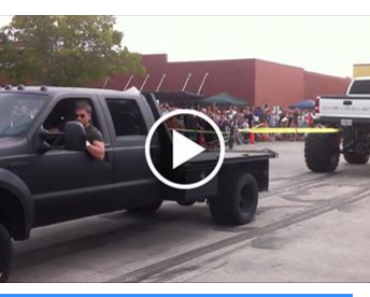 Ford 550 Pulls Chevy Monster Truck Backwards!