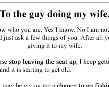 Husband knows wife is cheating, leaves a brilliant letter for the other man!