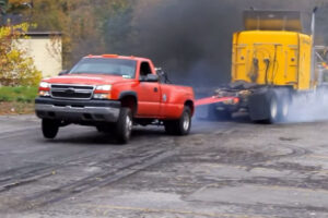 Chevy Duramax Drags a Semi Truck in Epic T.O.W. Battle!
