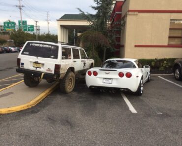 Jeep Driver Out-Jerks Corvette Driver’s Jerk Parking Job