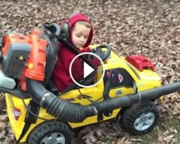 Awesome Father Creates The Ultimate Leaf Blower!