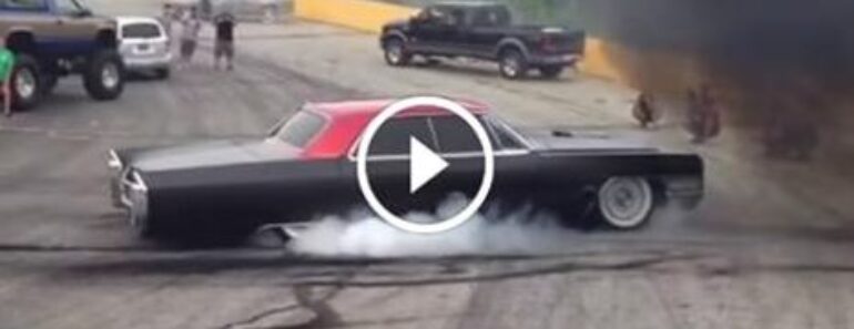 Smokey Burnout By Cummins Diesel Powered Cadillac Deville!