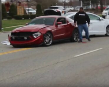 Watch Another Douchebag Mustang Driver Crash Into A Car When Leaving A Car Meet