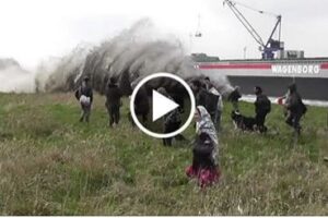 Don’t Stand Too Close to this Ship Launch – Spectators get ROCKED!