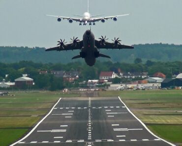 IMPRESSIVE This Airbus A400M Pilot Takes Off Right Before A380 Lands On The Runway!