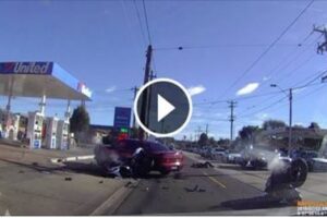 Dash-Cam Captures Insane Wreck Between A Car & Two Motorbikes! Yikes!