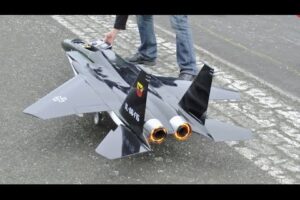 No landing gear on this RC fighter jet ends in emergency landing!