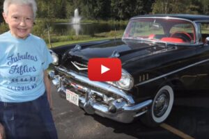She’s driven the same ’57 Chevy for 60 years and it still looks brand new!