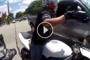 Truck Road Rage Attempt to Wipe Out Bikers!